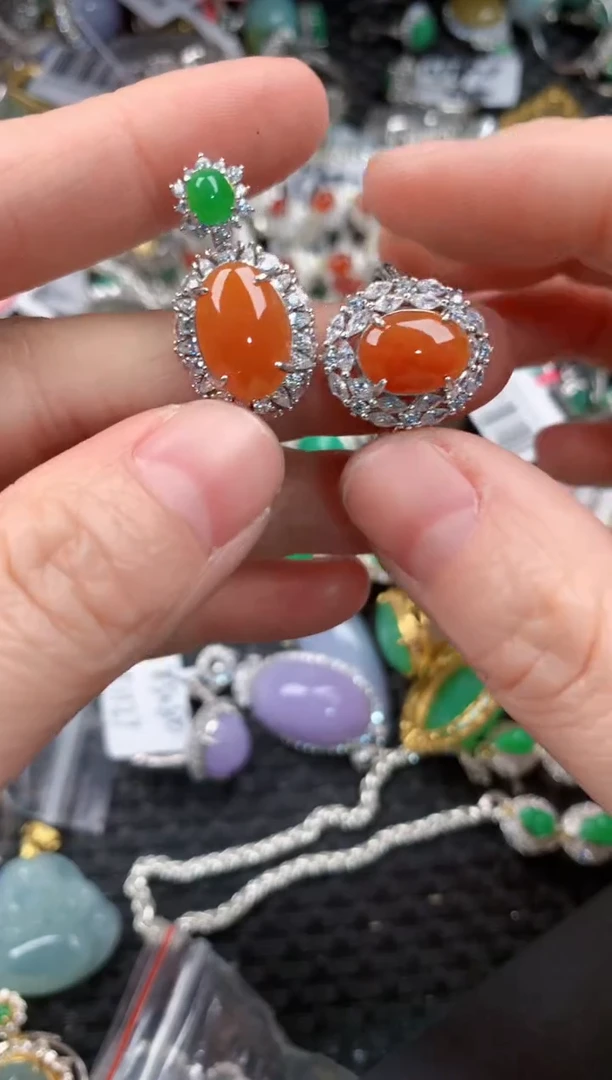 银S925镶嵌戒指翡翠1414---6