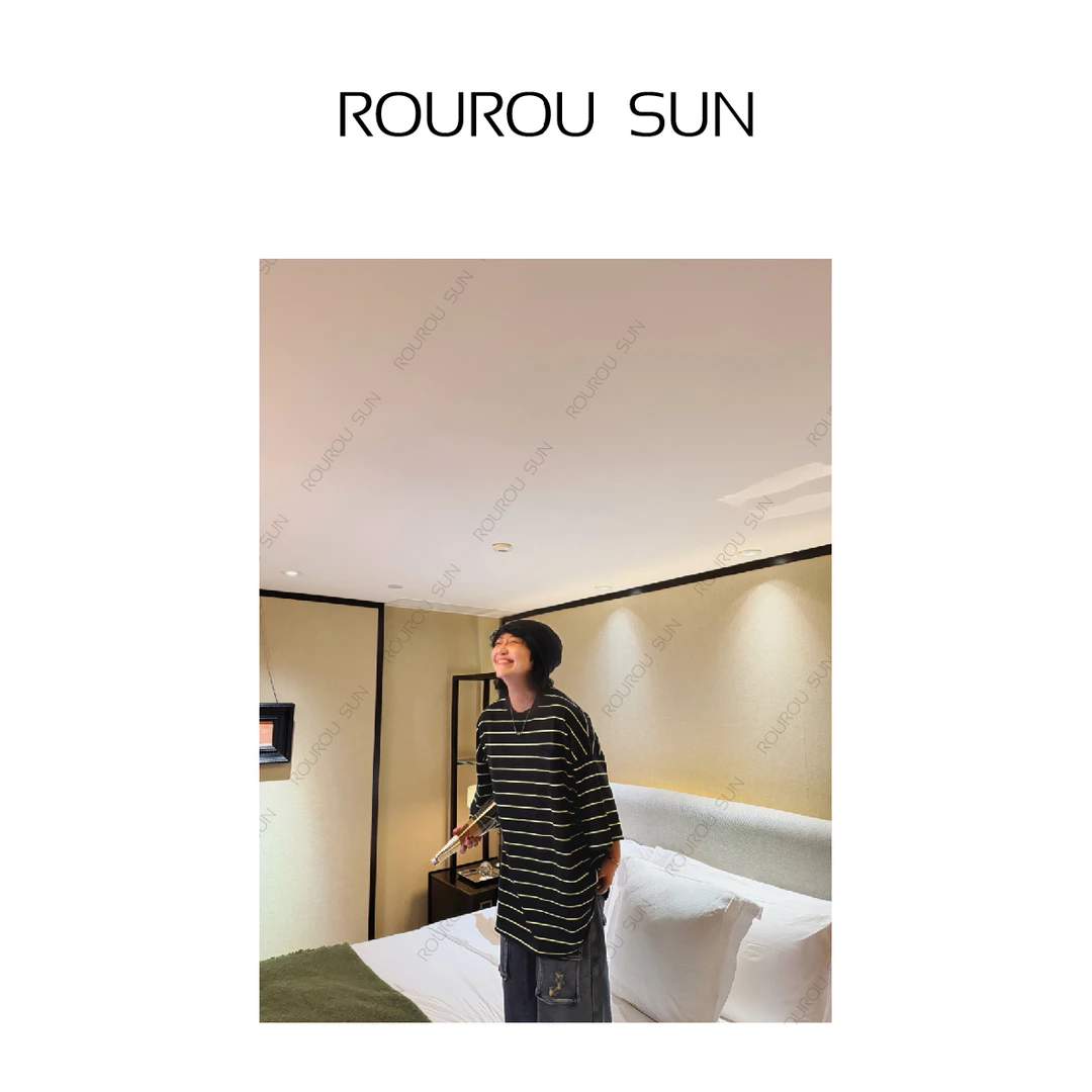28732早秋款女装韩系休闲宽松条纹百搭短袖T恤
