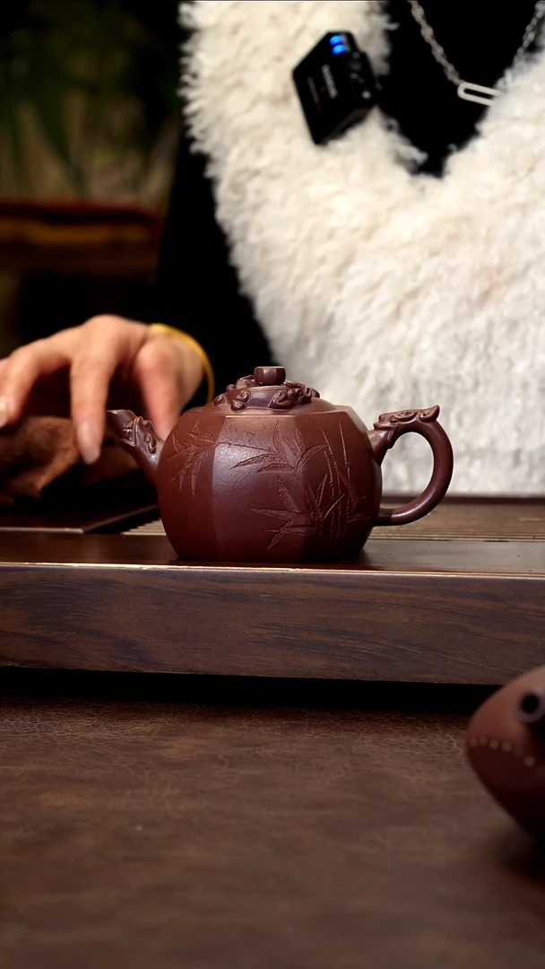 茶壶紫砂紫泥八面玲珑180cc左右