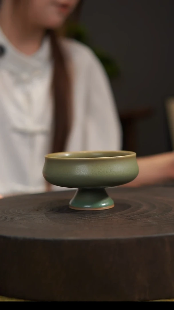 杯子高足普洱杯 汝州原产地  原矿老釉