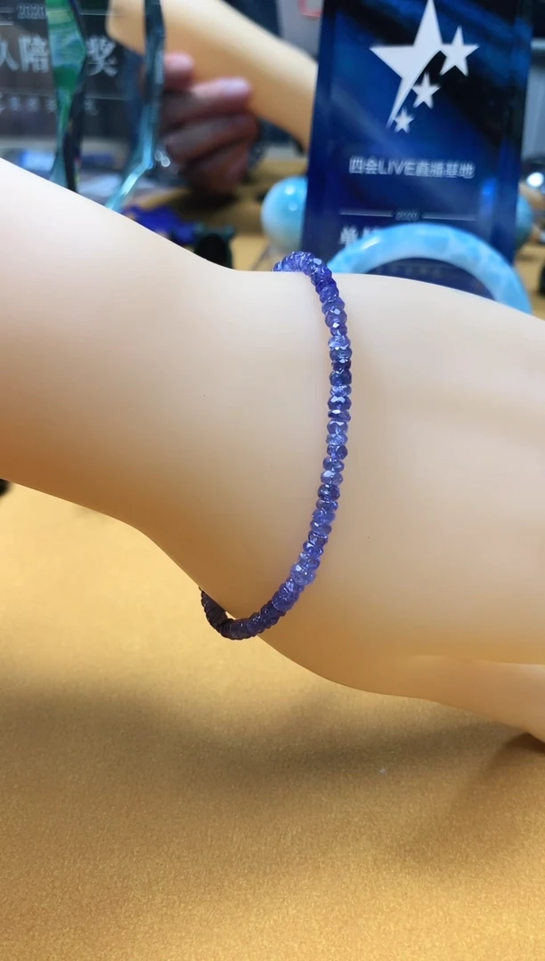 【闪购商品】坦桑石手串银S925镶嵌手串