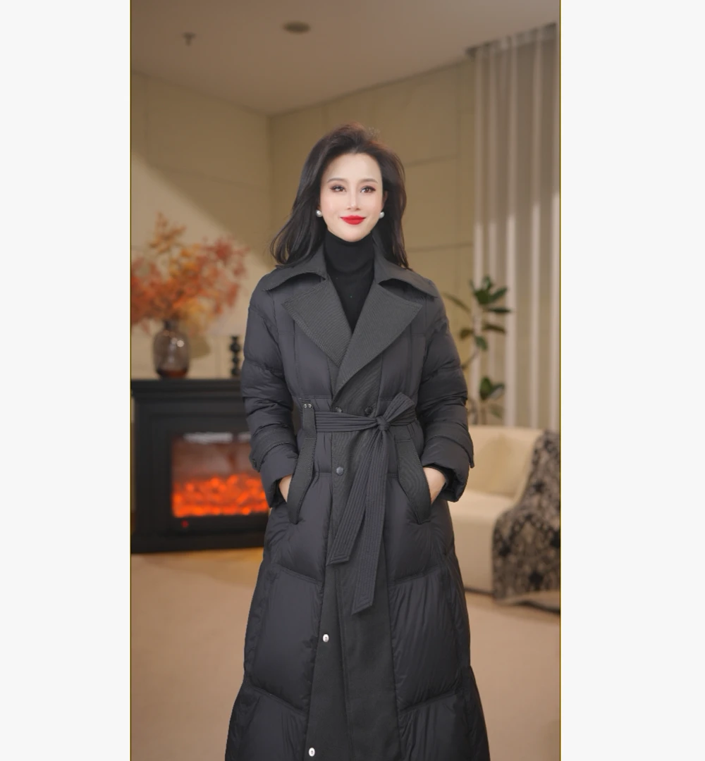 【暖汐】高克重90鸭绒长款羽绒服2170