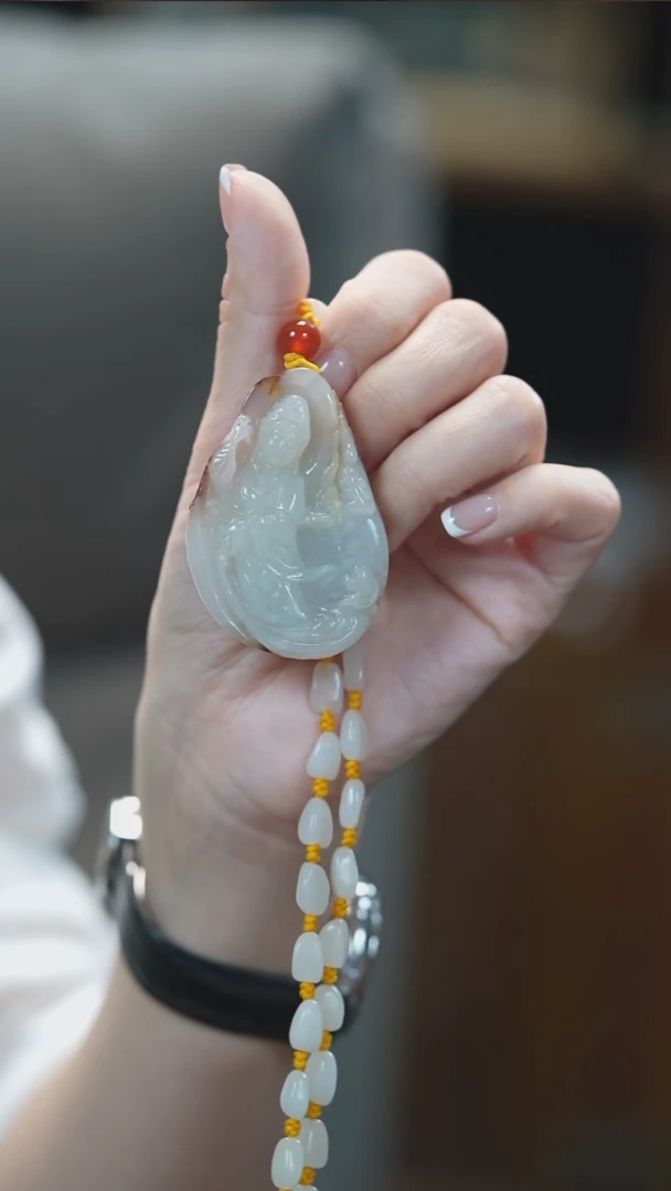 颈饰未镶嵌和田玉观音