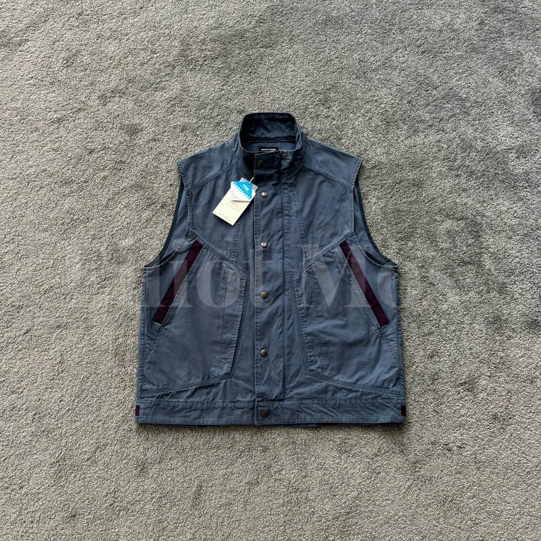水洗骨位做旧~Workwear Vest 户外结构式口袋工装马甲-0997