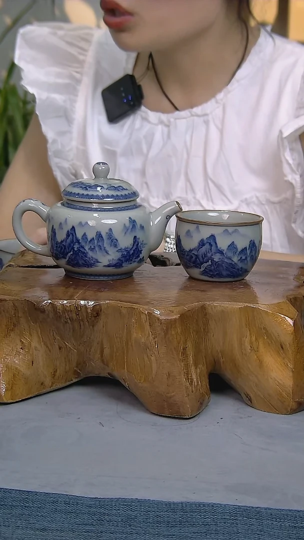 2件套陶瓷茶具老陶泥开片纹