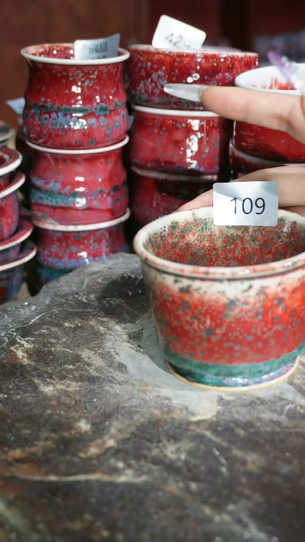 摆件陶精品窑变钧瓷茶器