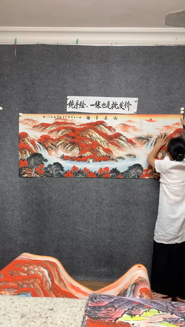 国画鸿运当头周国耀纯手绘画作尺寸180*70