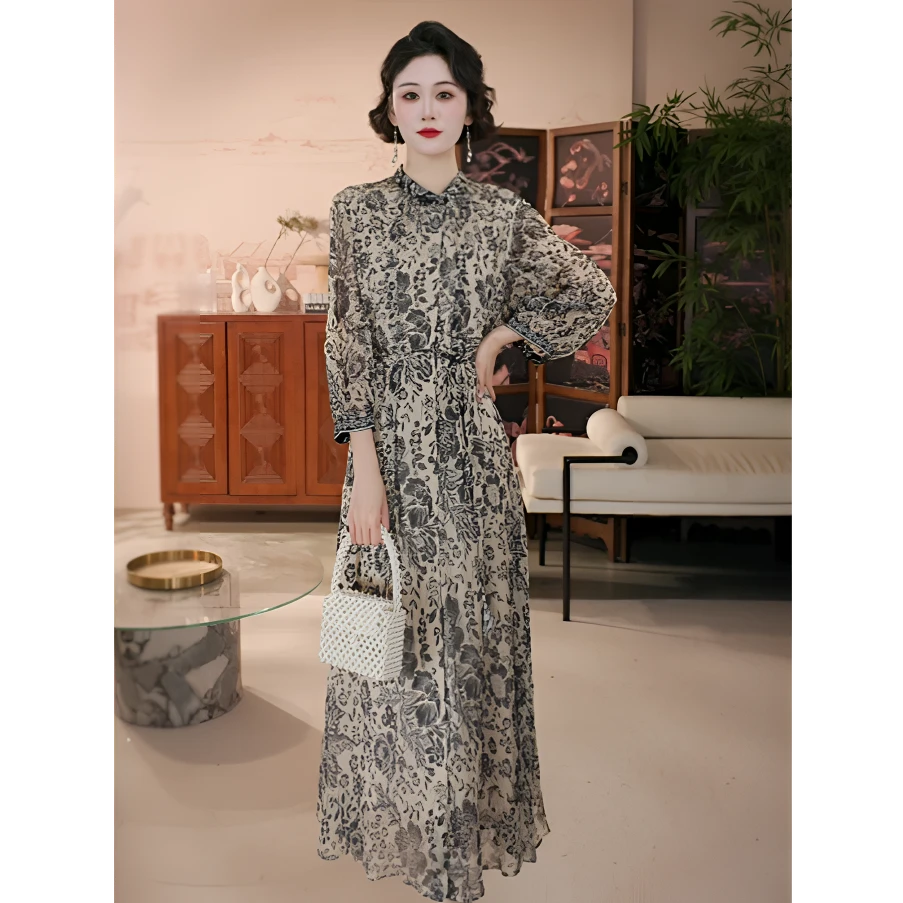 【林栖推荐】生活在左2025年春夏新品桑蚕丝连衣裙F1952313