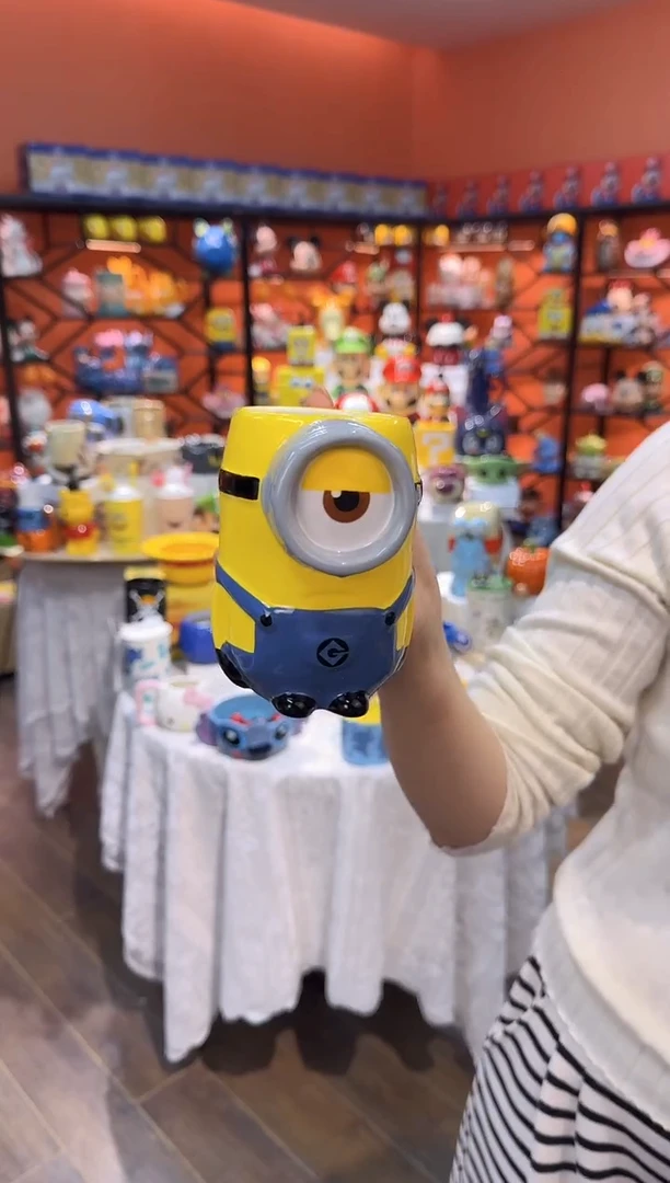 瓷片@@小黄人斯图尔特陶瓷水杯