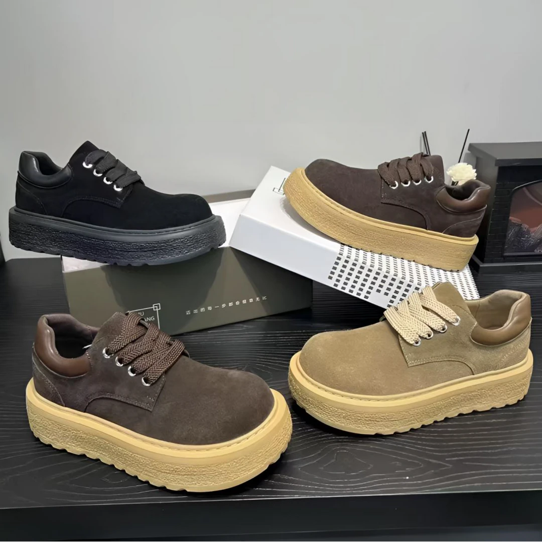 2025年秋冬极简风透气运动休闲鞋时尚休闲鞋圆头系带素面休闲鞋