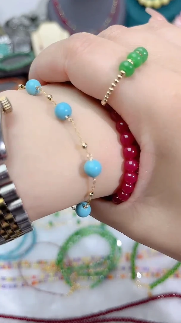 【闪购商品】水晶手链14K金镶嵌湖北松大颗粒79