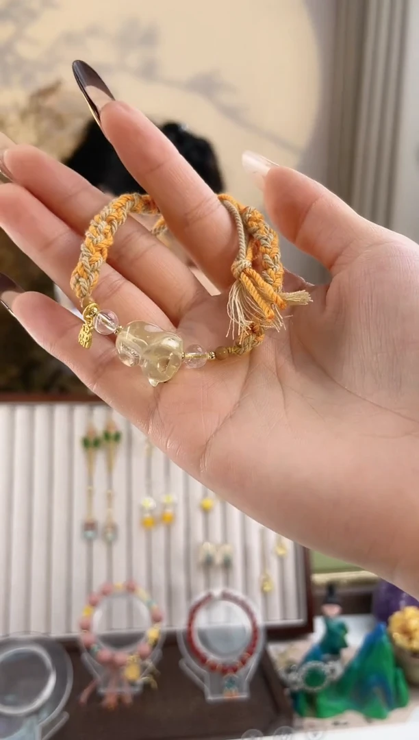 铜合金无趴趴猫咪编制手链