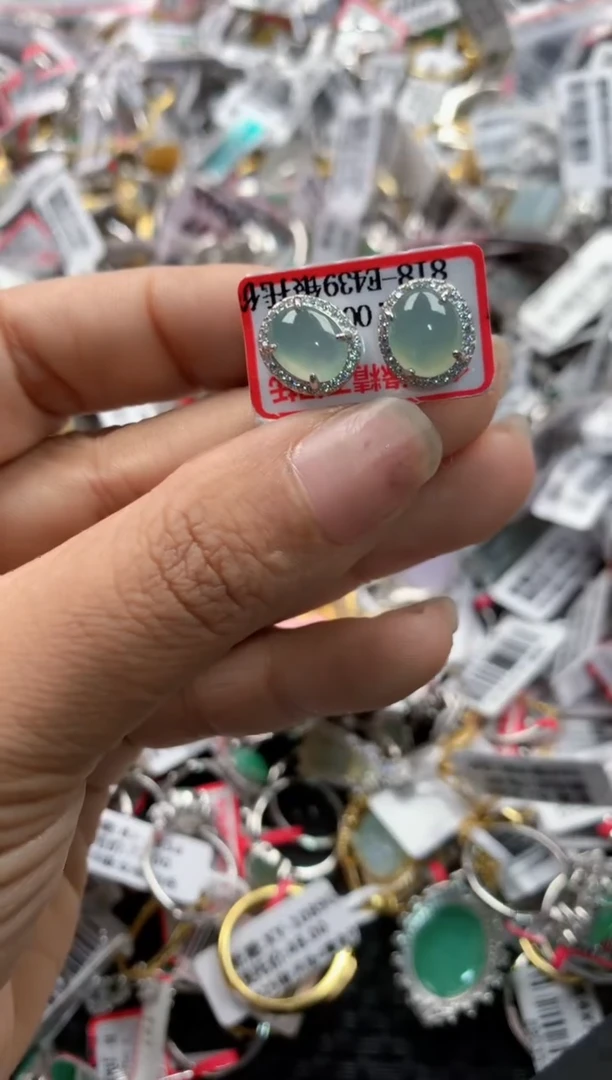 银S925镶嵌戒指翡翠13    1