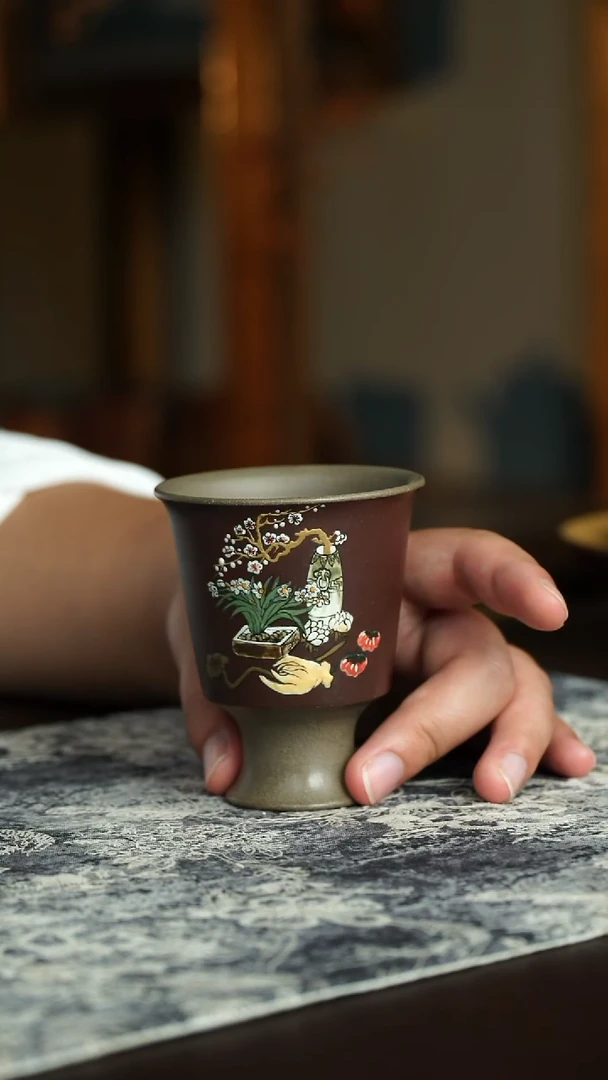 茶杯紫砂38号宜兴原矿紫砂