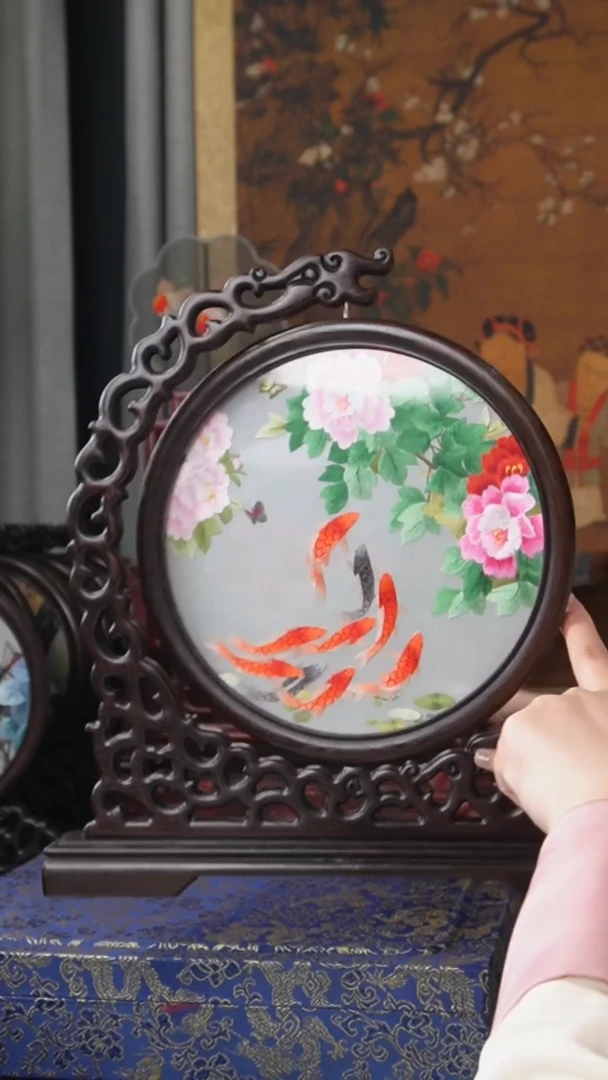 刺绣绣花摆件摆台