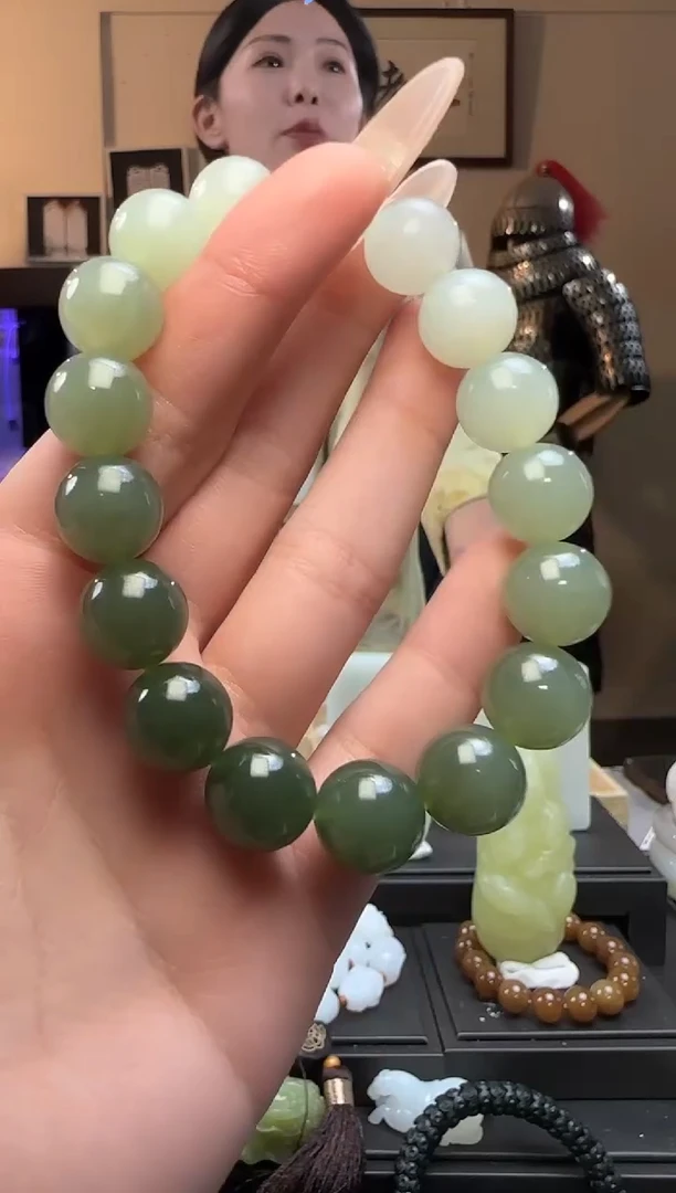 【闪购商品】和田玉晴水圆珠未镶嵌手串