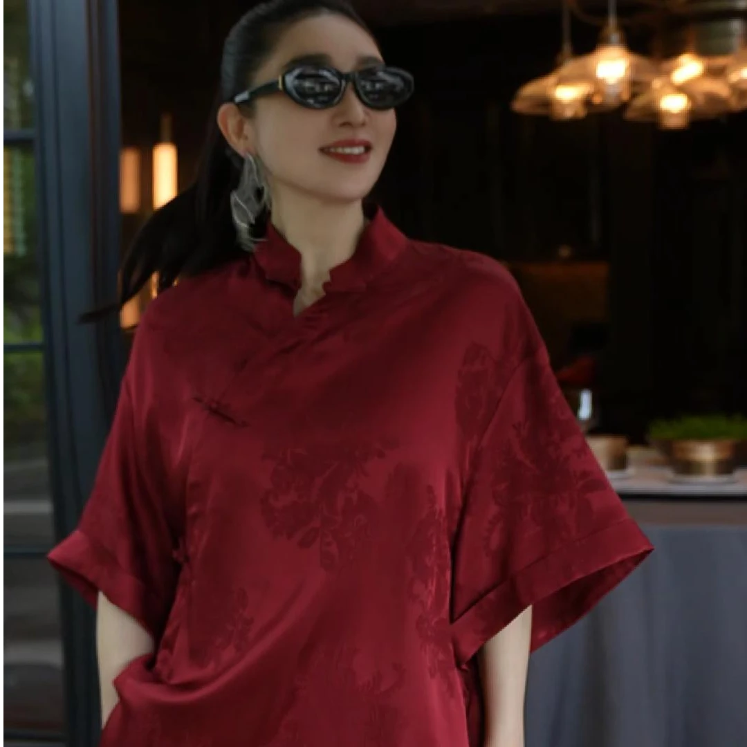 T姐精选原创新中式设计师时尚阔版中国风立领旗袍TB51042