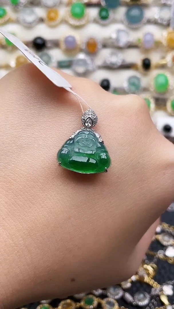 颈饰银S925镶嵌翡翠121