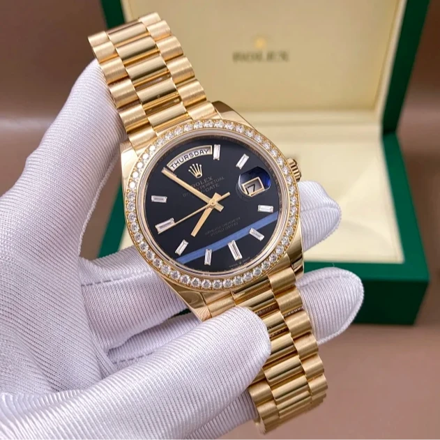 95新 Rolex/劳力士 礼尚往来卡22年228348圈钻黑玛瑙375WD