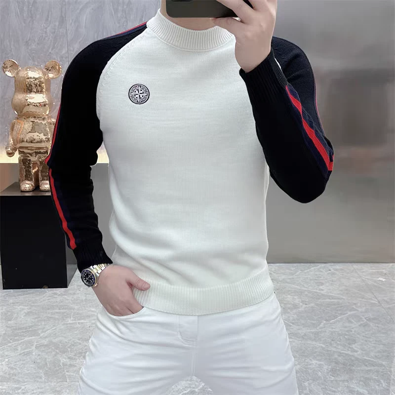 度尚-2025秋冬新款欧版男士轻奢高品质秋季毛衣针织衫套头5078