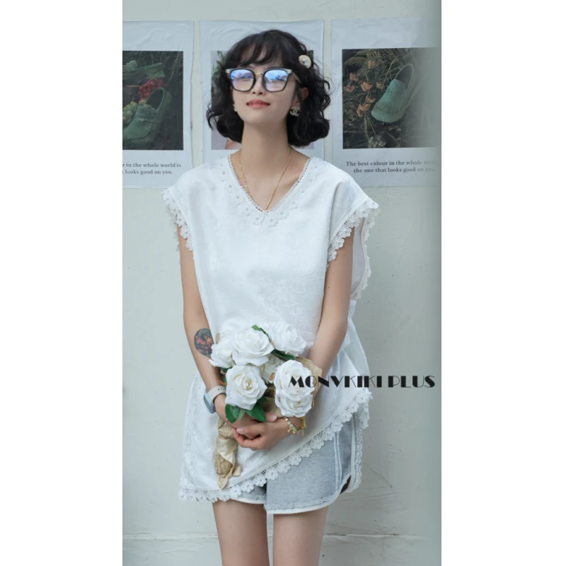 MoNvKiKiPlus5【想你时】无袖背心白色通勤显瘦减龄百搭设计师N22