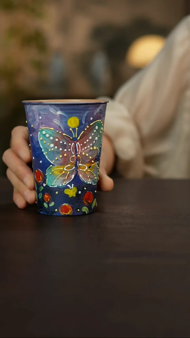 杯景德镇陶瓷杯碗柴烧多人
