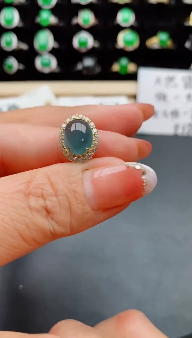 【闪购商品】翡翠戒指银S925镶嵌08500
