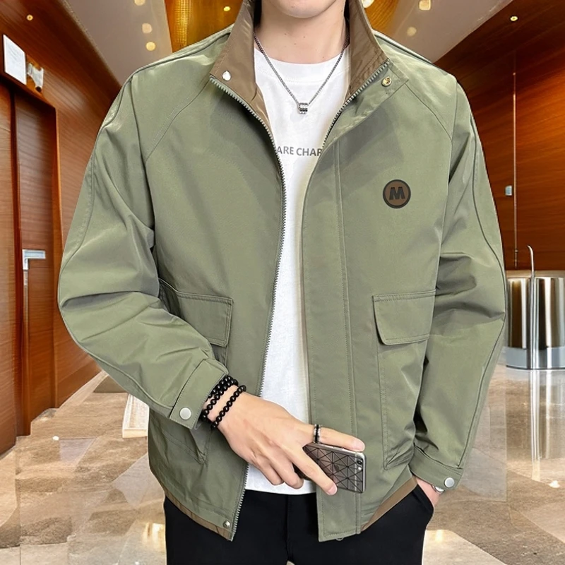 美式通勤夹克男装秋冬新款休闲运动时尚帅气潮流百搭简约防风外套