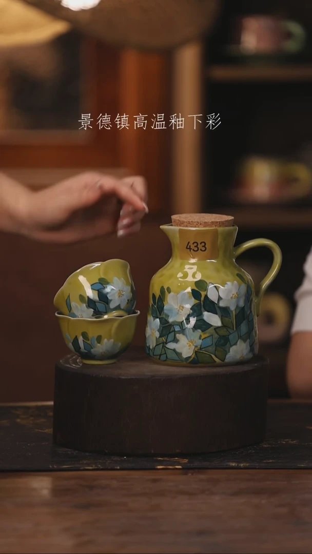 陶瓷景德镇高温釉下手绘陶瓷433