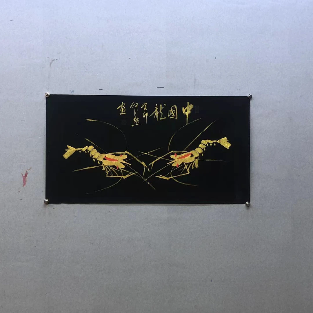 何江熊 《中国龙》90*45三尺黑宣纸国画