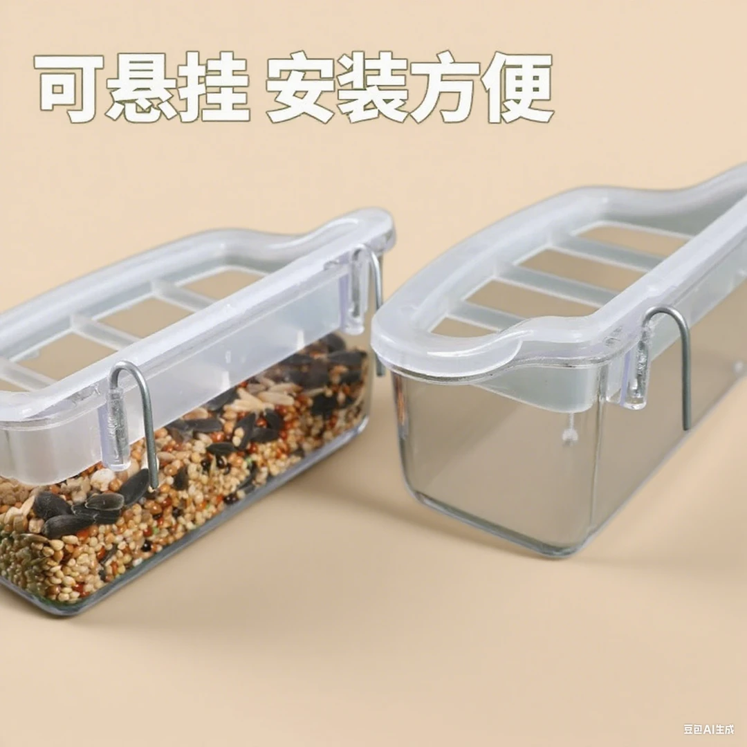 鹦鹉文鸟玉鸟通用防撒防溅内挂外挂鸟食盒喂食器用品