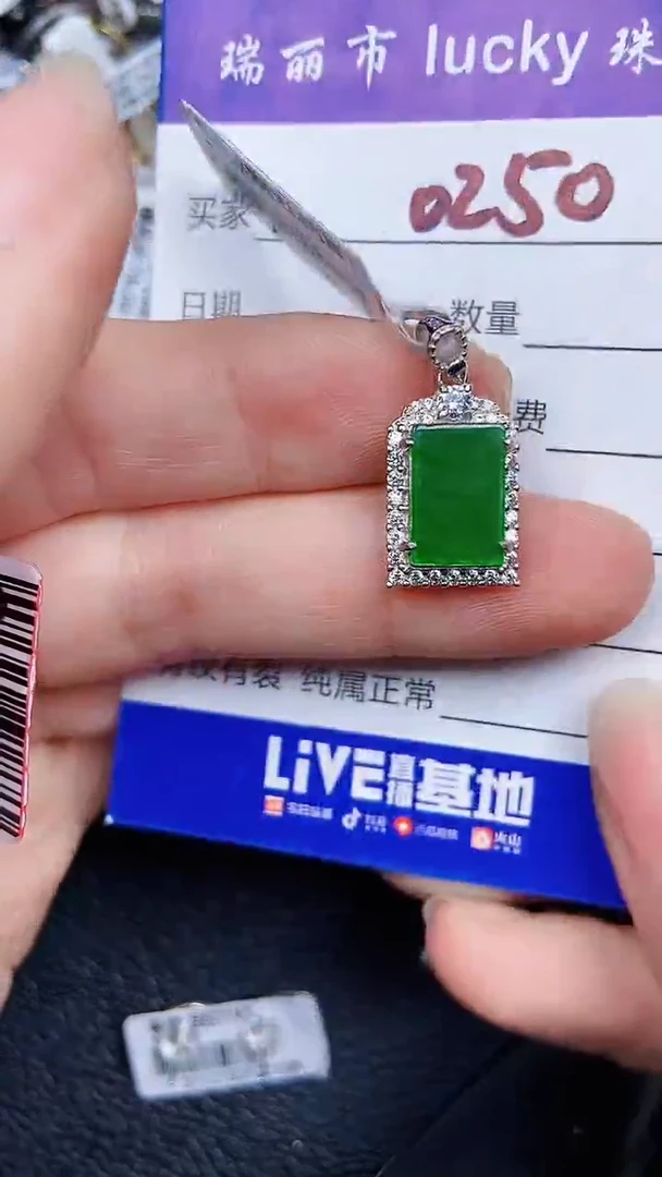 颈饰银S925镶嵌翡翠0250