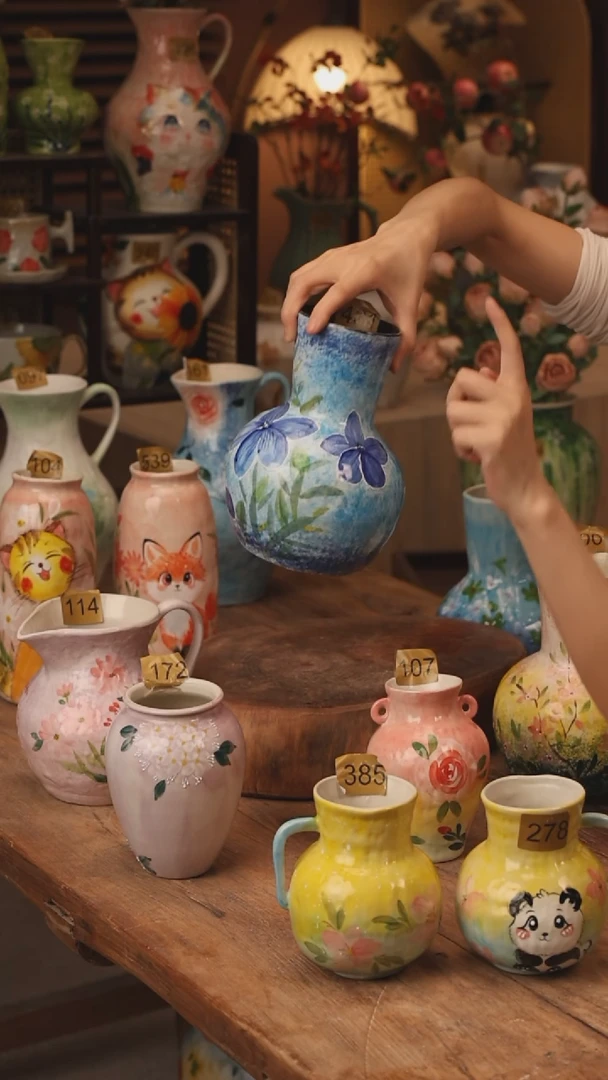 陶瓷景德镇设计师手作花器摆件侘寂风431