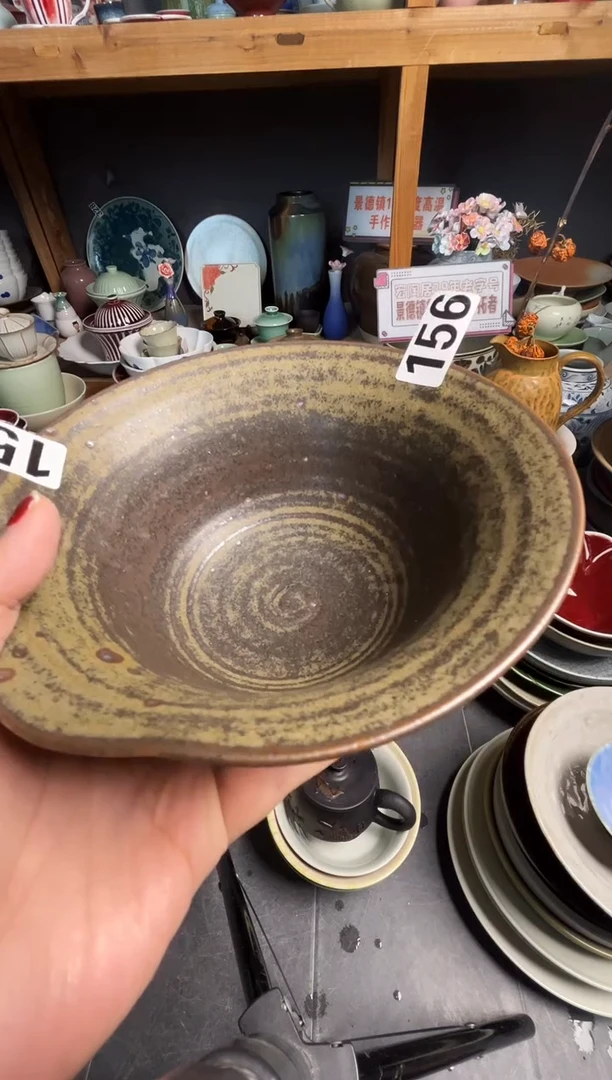 瓷片本**我156  手工异型志野盘