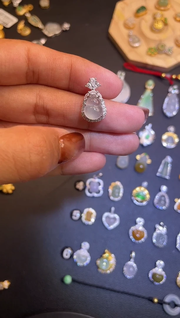 吊坠(不含链)银S925镶嵌翡翠1