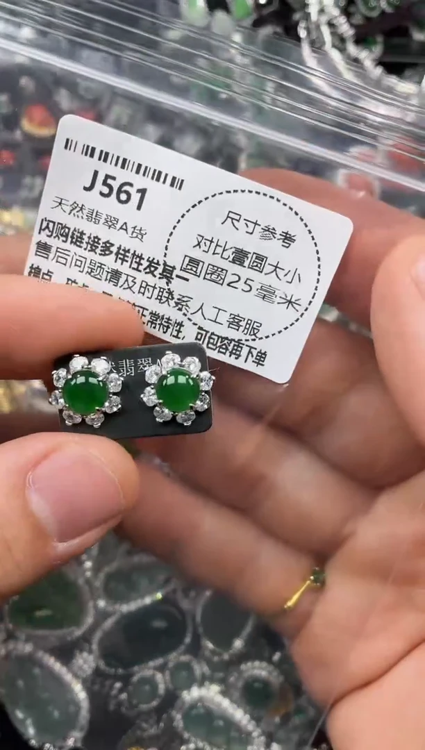 颈饰未镶嵌翡翠J561耳钉