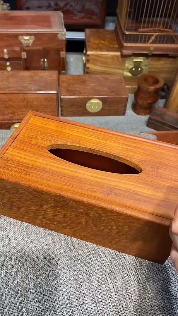 【闪购商品】木木艺非洲紫檀纸巾盒一个