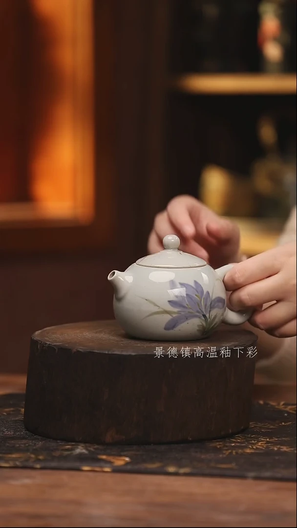 陶瓷景德镇高温釉下手绘陶瓷@L510@