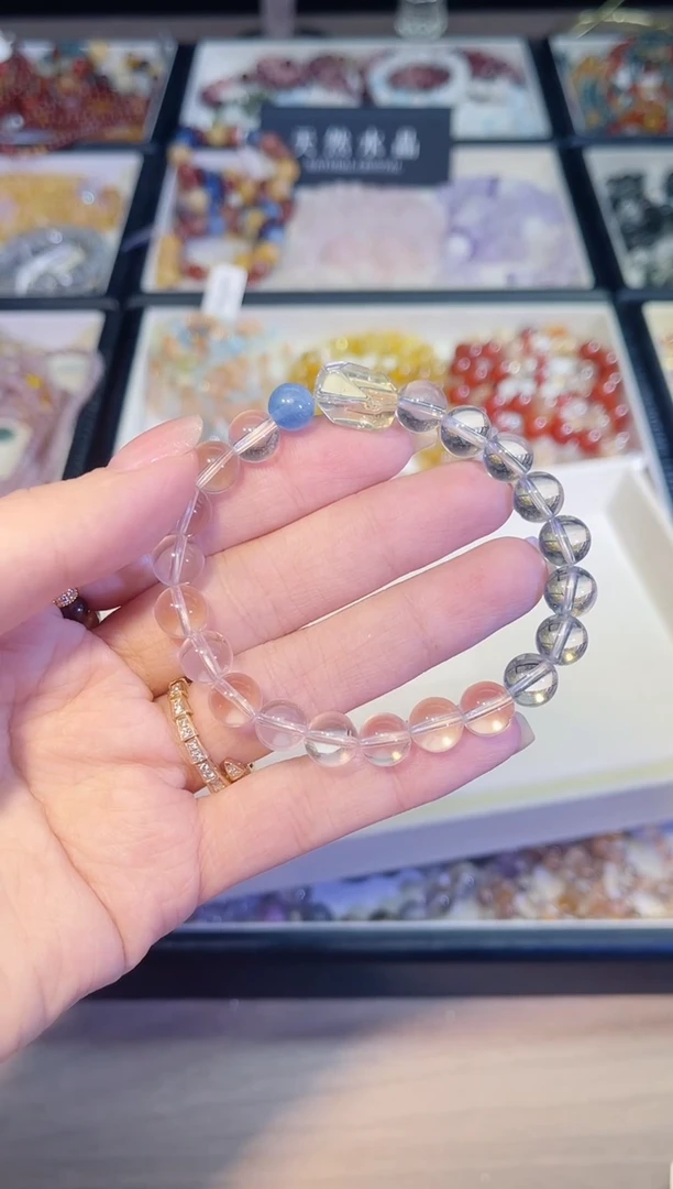 未镶嵌手串水晶白水晶海蓝宝