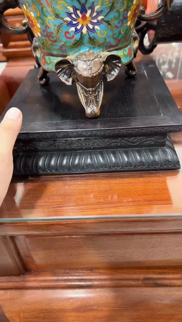 紫檀木方底座一对