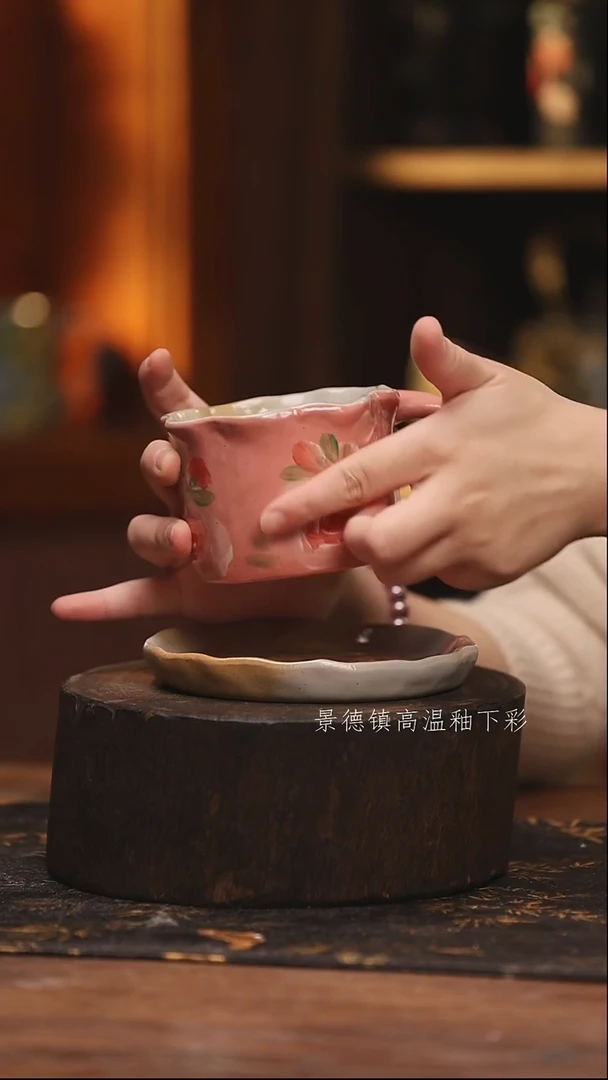 陶瓷景德镇高温釉下手绘陶瓷@L005@