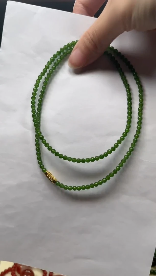 颈饰未镶嵌和田玉小米链