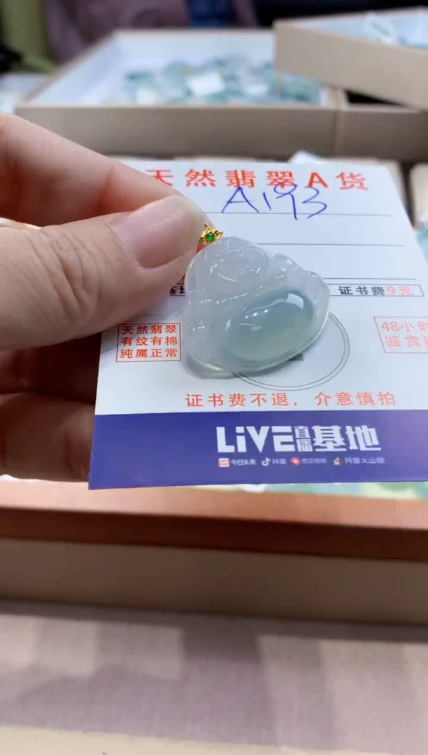 颈饰18K金镶嵌翡翠天然缅甸a货翡翠