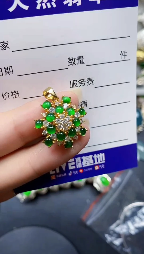 翡翠银S925镶嵌颈饰253