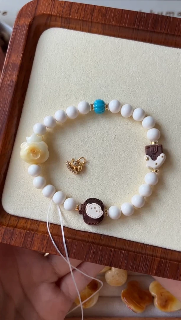 裸石蜜蜡未镶嵌a***l小熊头配件套装