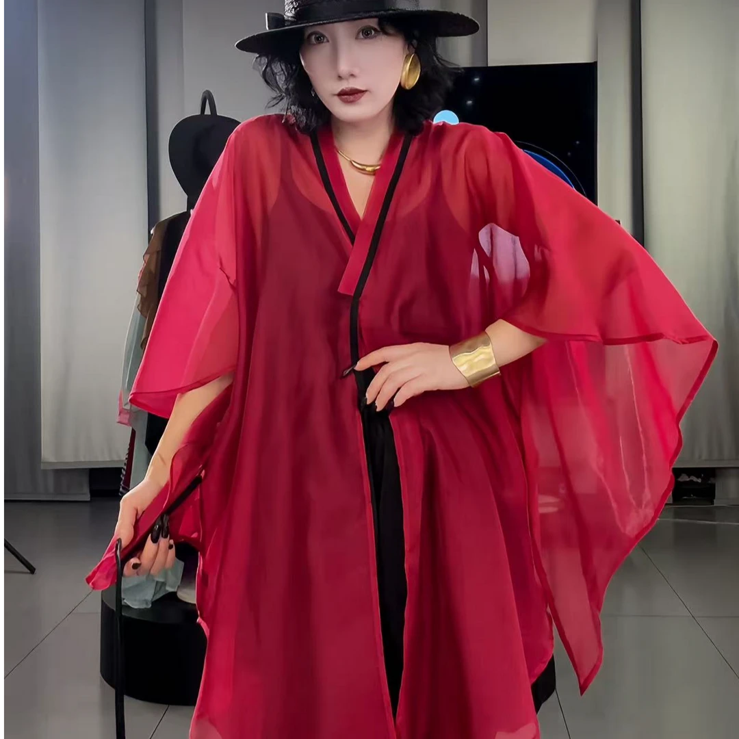 2025夏季斜襟不对称系带款个性上衣女小众设计时尚宽松百搭衬衫潮