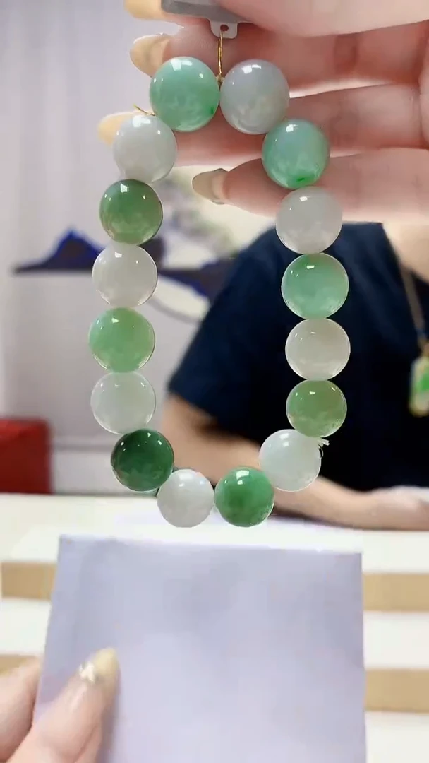 未镶嵌定制翡翠4868DD-毛货手串70