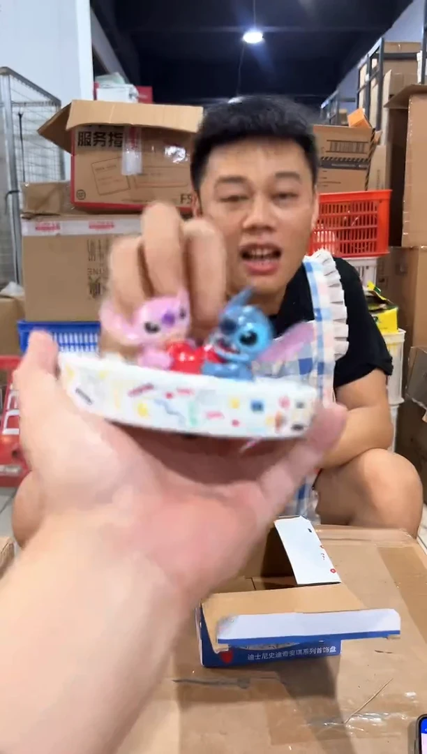 瓷片原盒史迪仔安琪首饰盘