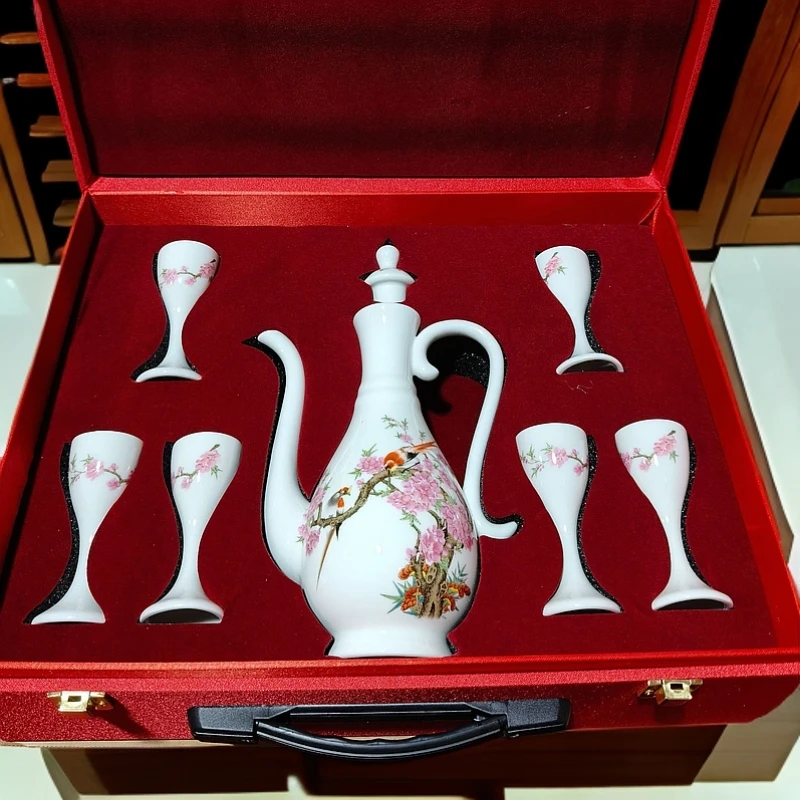 XD-DP-XD534水点桃花7件套酒具礼盒装
