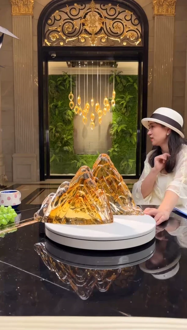 摆件福****婴AJ06083+AJ06084琥珀金山